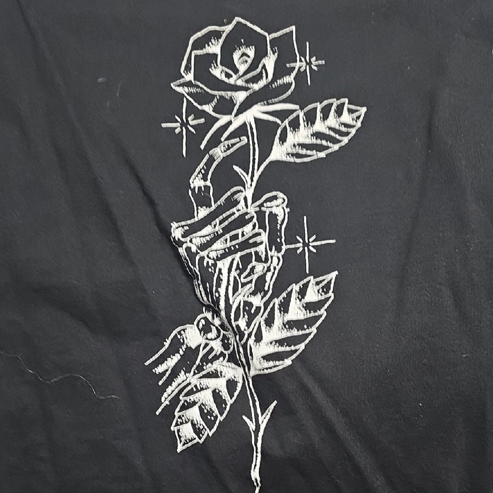 Michael Kors Black Shirt with White Rose Design